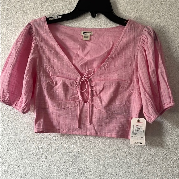 BILLABONG Pink Ruched Crop Top - Picture 2 of 10